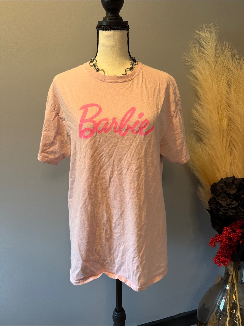 Barbie Light Pink Tee with Bright Pink Script